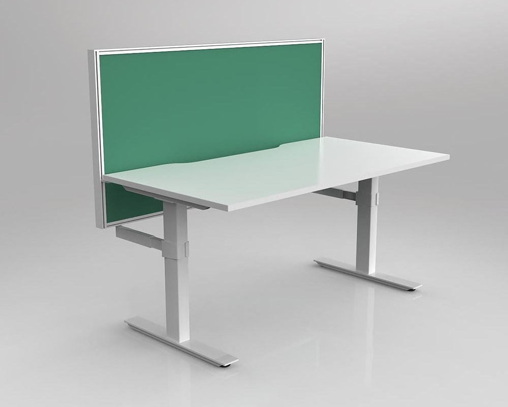 Agile Fixed Height Workstation - rectangle leg - with Studio 50 Screen